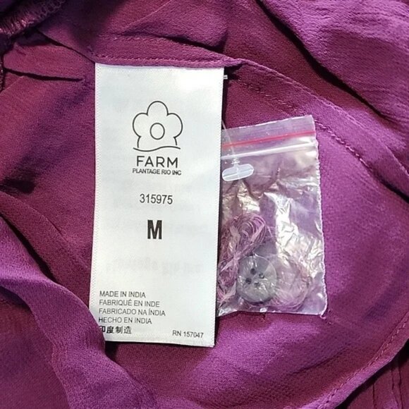 🎉 NEW Farm Rio long sleeve, Ruffle peplum Blouse 🎉 - Picture 3 of 6